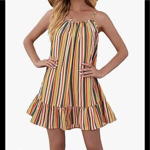 🔥NWT BOHO Super cute sundress with spaghetti straps in rose red.